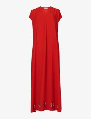 LEEM - Eyelet-embellished V-neck woven maxi dress | Selfridges.com