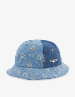 MARINE SERRE Regenerated moon-print denim bell hat