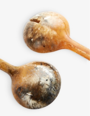 Shop Soho Home Brown Henrietta Marble-effect Resin Salad Servers Set Of Two