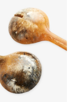 Soho Home Brown Henrietta Marble-effect Resin Salad Servers Set Of Two In Brown
