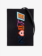 undefined: Elton John x Olympia Le-Tan brand-embroidered cotton-blend clutch bag