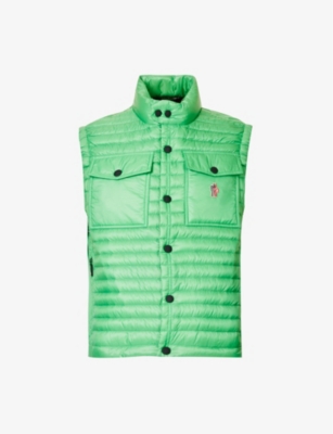 Moncler Ollon Recycled Micro Ripstop Down Vest In Green