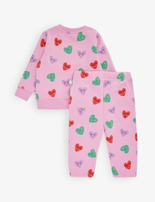 STELLA MCCARTNEY: Heart-print cotton-jersey tracksuit 6-36 months