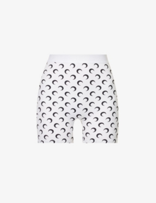 Marine Serre Moon-print Yoga Shorts In White