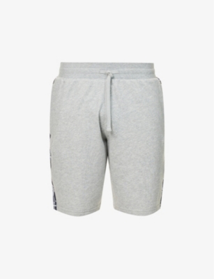 EMPORIO ARMANI: Branded-tape regular-fit cotton-blend shorts