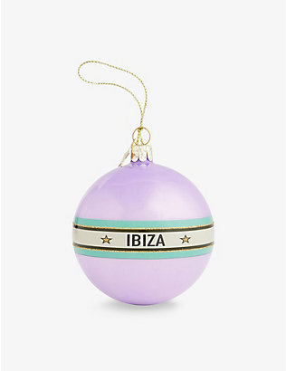 SELFRIDGES EDIT: Ibiza hand-painted glass Christmas decoration 9cm