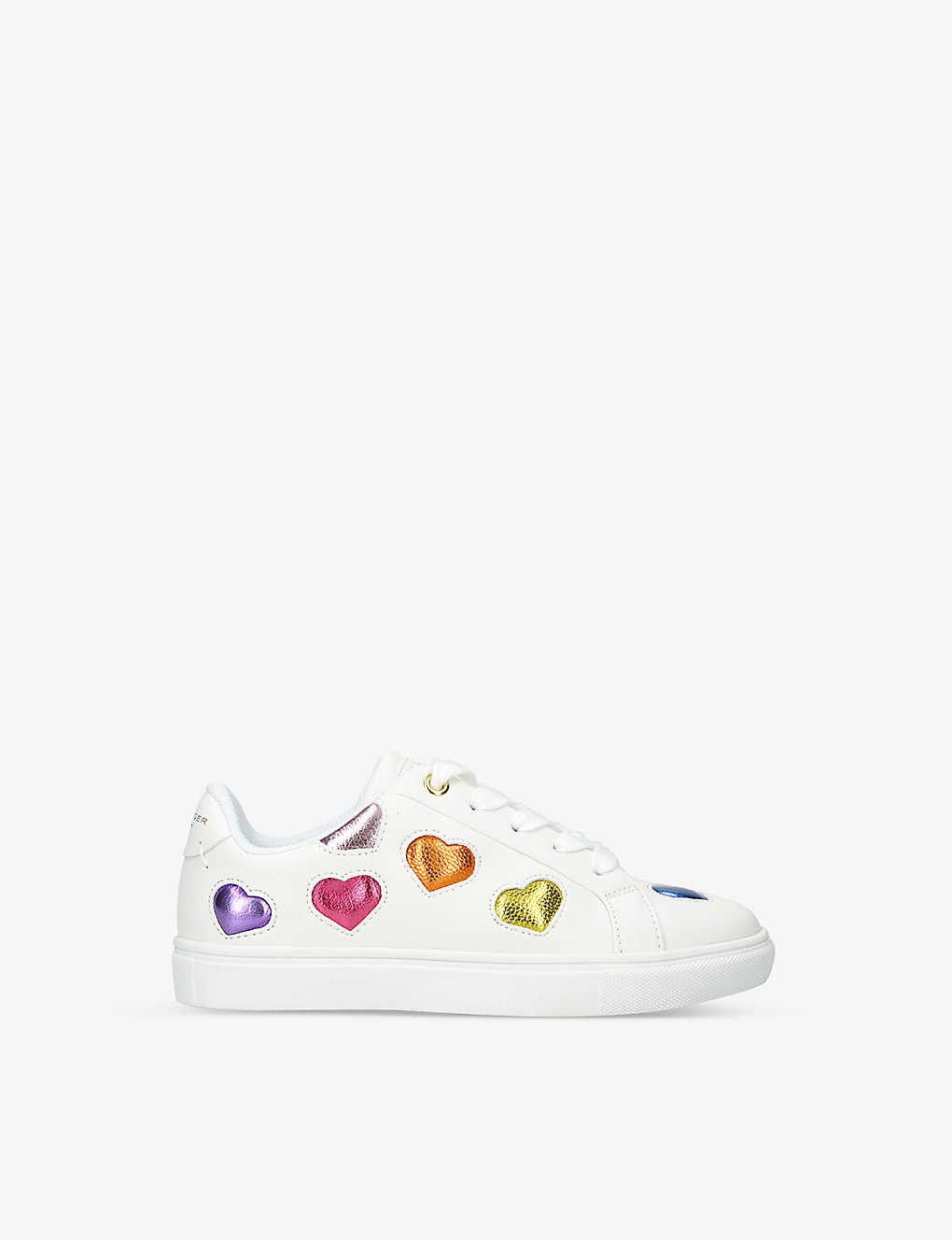 Shop Kurt Geiger Mini Lane Love Heart-appliqué Leather Low-top Trainers 7-10 Years In Mult/other