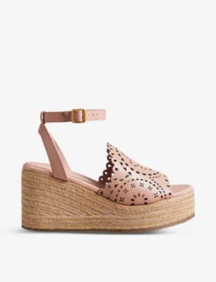 Ted Baker Women's Pinky Laser Cut Espadrille Wedge Sandals In Dusky-pink