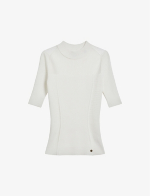 TED BAKER: Sheer-panel stretch-woven top