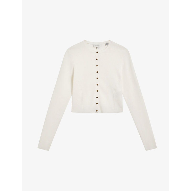 Ted Baker Camilda Cropped Cardigan In White