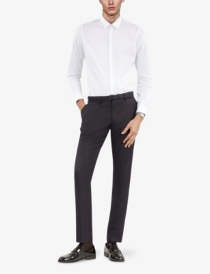 The Kooples Mens Whi01 Regular-fit Cotton Shirt In White