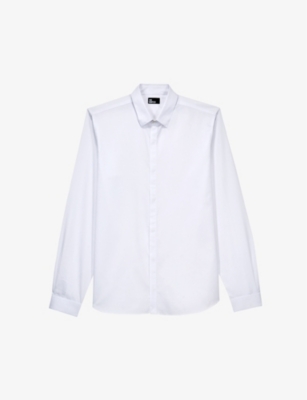 The Kooples Mens Whi01 Regular-fit Cotton Shirt In White