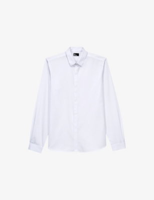 The Kooples Mens Whi01 Regular-fit Cotton Shirt In White