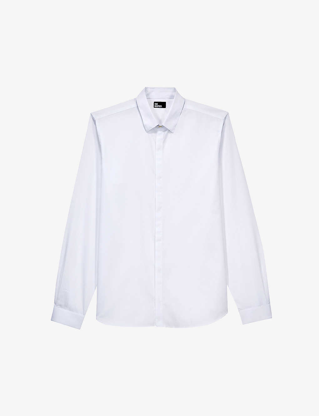 The Kooples Mens Whi01 Regular-fit Cotton Shirt In White