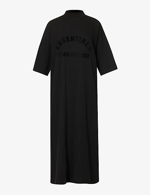 FOG X ESSENTIALS: ESSENTIALS brand-print cotton-jersey midi dress