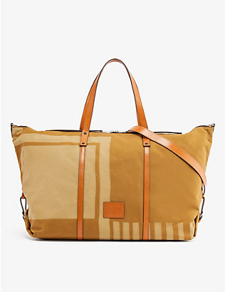 PAUL SMITH: Abstract-pattern top-handle cotton holdall bag