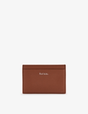 PAUL SMITH PAUL SMITH MEN'S TAN LOGO-EMBOSSED LEATHER CARD HOLDER 66467053