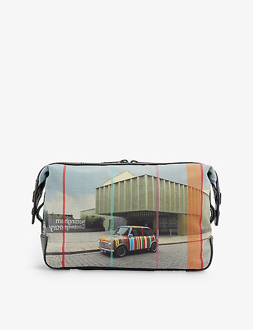 PAUL SMITH: Graphic-print foil-branded recycled-polyester washbag