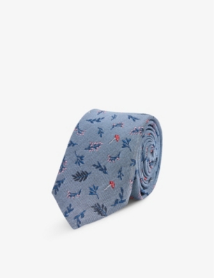 PAUL SMITH - Toadstool-embroidered silk tie | Selfridges.com