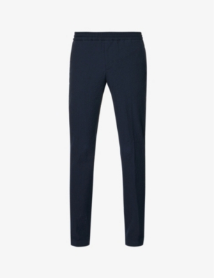 TOMMY HILFIGER Hampton seersucker-textured straight-leg stretch