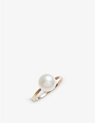 THE ALKEMISTRY: Poppy Finch large 14ct yellow-gold and mother of pearl ring