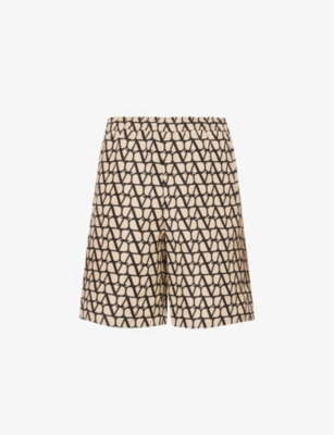 VALENTINO: Bermuda Toile Icongraphe-pattern silk shorts