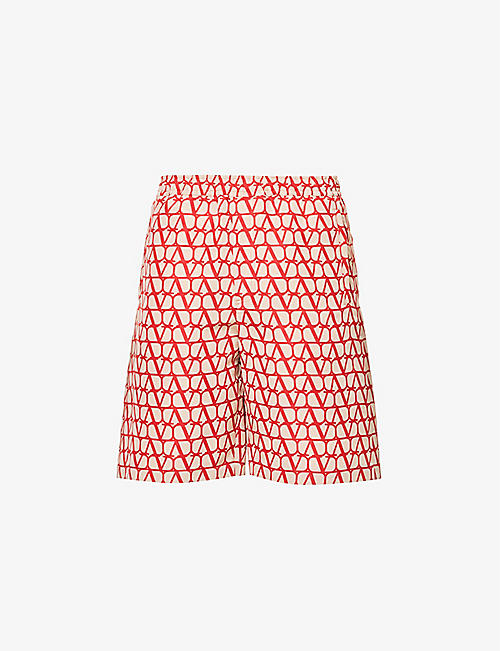 VALENTINO: Bermuda Toile Icongraphe-pattern silk shorts