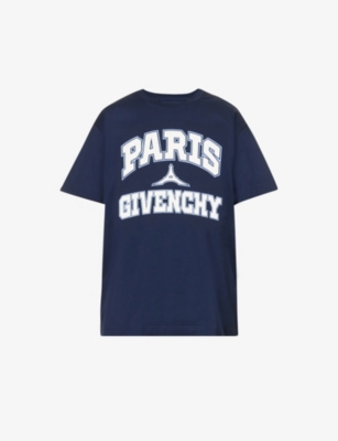 GIVENCHY Brand print oversized fit cotton jersey T shirt