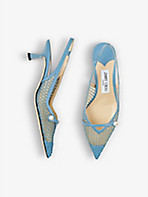 JIMMY CHOO: Amita 45 pointed-toe mesh slingback heeled pumps