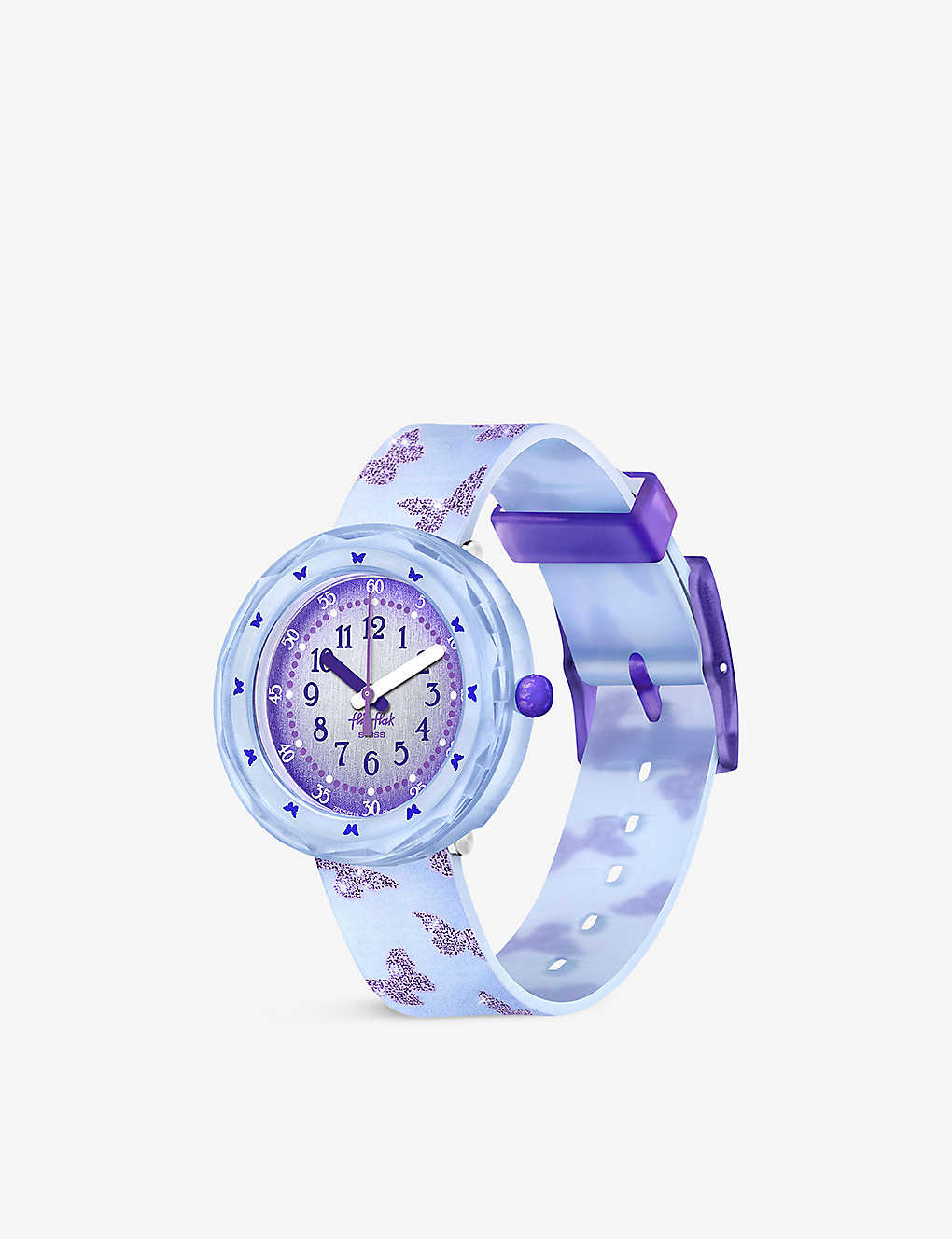 Flik Flak Girls Purple Kids Fcsp119 Farafallaxus Silicone Quartz Watch