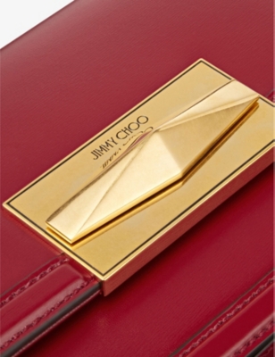 Shop Jimmy Choo Womens Cranberry/gold Diamond Leather Cross-body Bag 1size