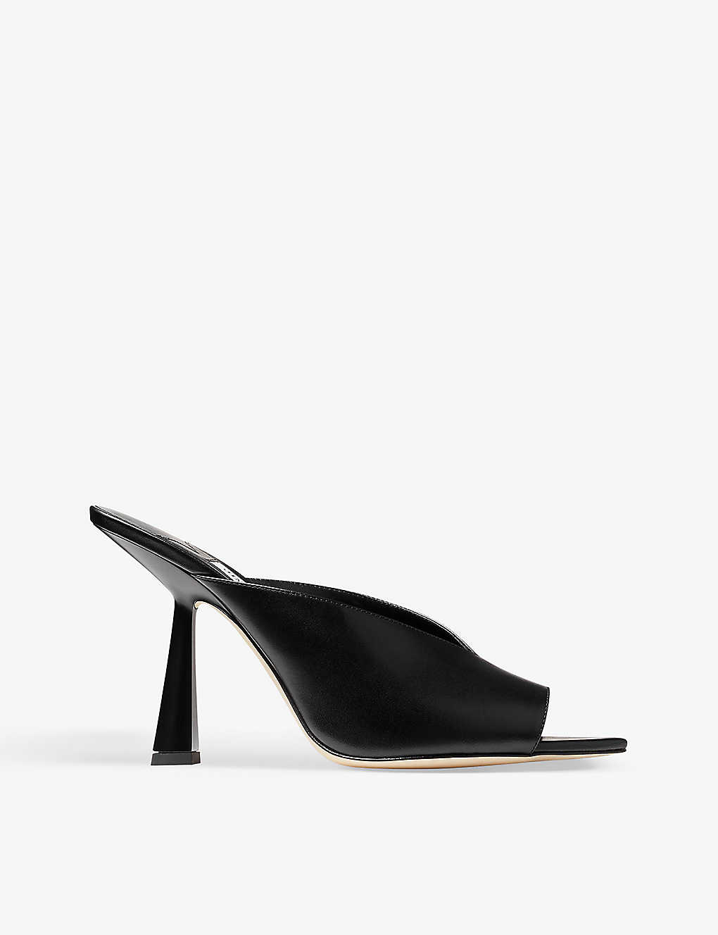 Shop Jimmy Choo Maryanne 100 Pointed-toe Leather Heeled Mules In Black