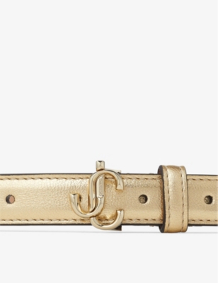 JIMMY CHOO: Helina brand-plaque mini leather belt