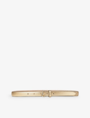 JIMMY CHOO: Helina brand-plaque mini leather belt