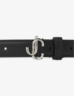 JIMMY CHOO: Helina brand-plaque mini leather belt