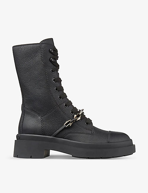JIMMY CHOO: Nari lace-up leather ankle boots