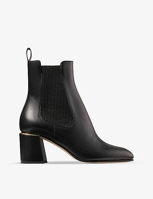 JIMMY CHOO: Thessaly 65 pointed-toe leather ankle boots