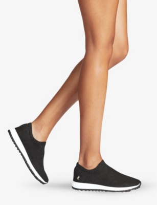 Shop Jimmy Choo Womens Black Verona Contrast-sole Knitted Low-top Trainers
