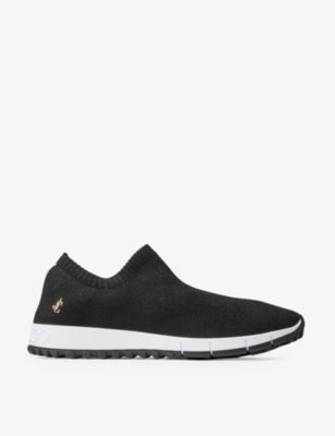 Shop Jimmy Choo Womens Black Verona Contrast-sole Knitted Low-top Trainers