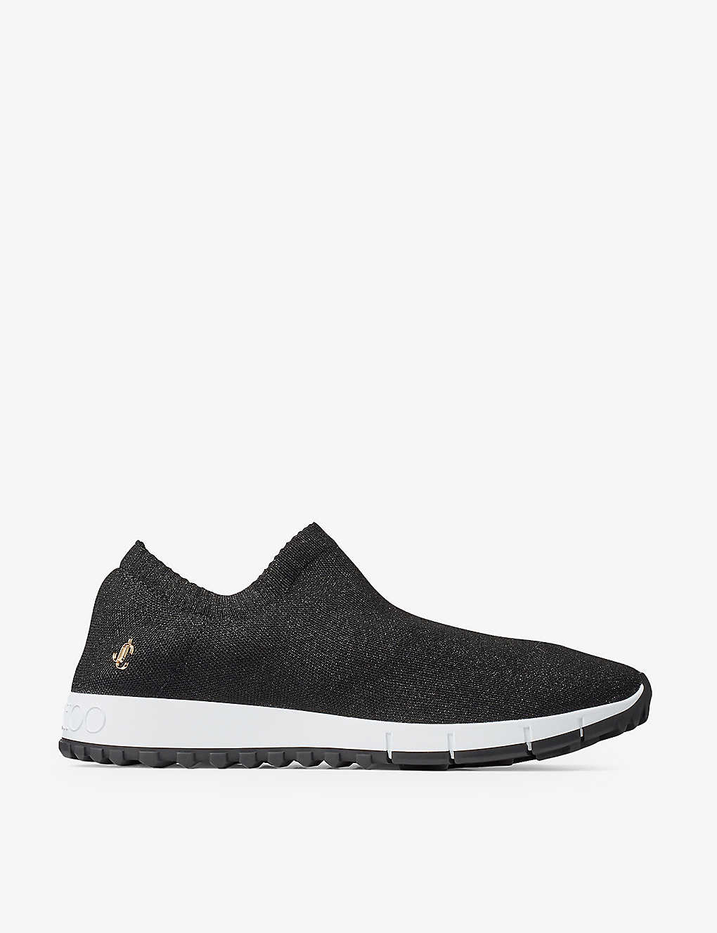 Shop Jimmy Choo Verona Contrast-sole Knitted Low-top Trainers In Black