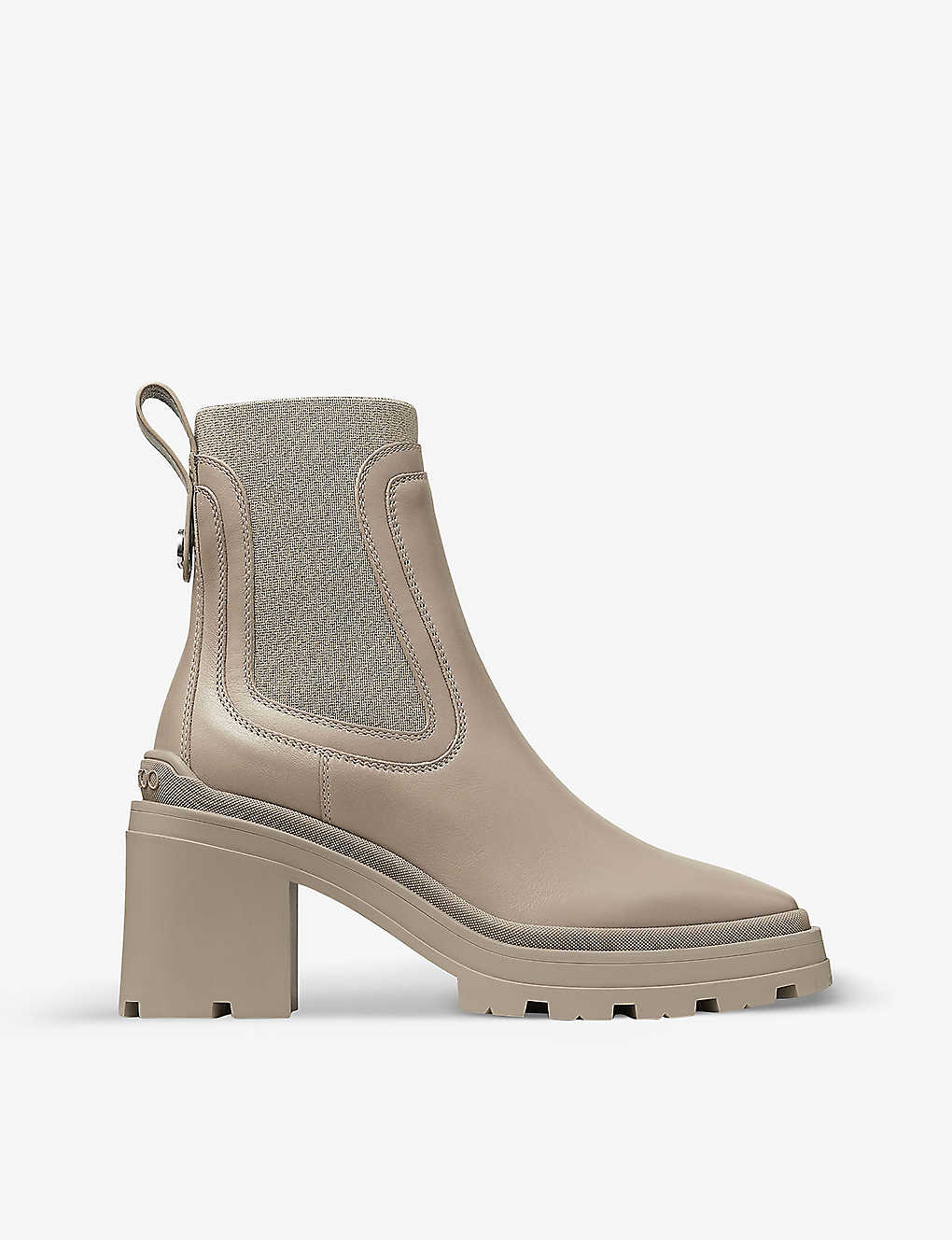JIMMY CHOO JIMMY CHOO WOMENS TAUPE VERONIQUE BRAND-PLAQUE LEATHER HEELED ANKLE BOOTS