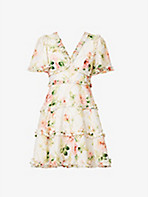 NEEDLE AND THREAD: Harlequin Rose floral-print organic-cotton mini dress