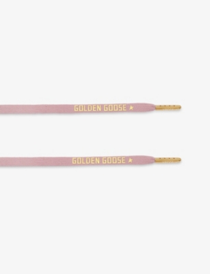 Golden Goose Womens Pink Comb Branded Woven Laces In Pink Comb