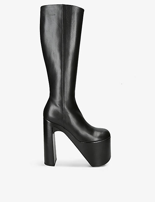 BALENCIAGA: Camden platform-sole leather heeled boots