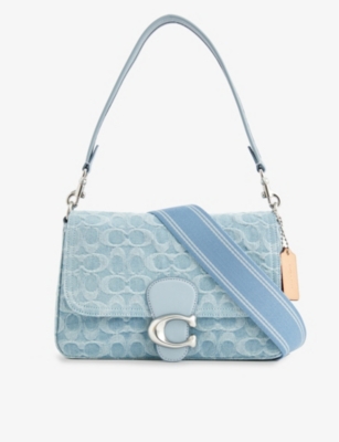 Coach Tabby Monogram Washed Denim Shoulder Bag