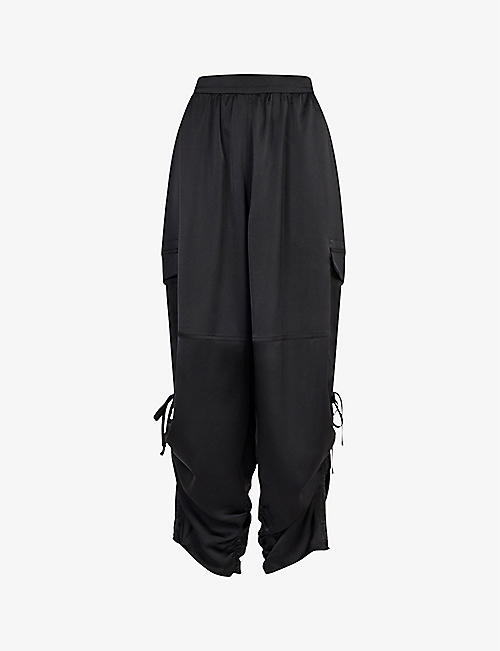 ALLSAINTS: Kaye oversized tapered high-rise recycled polyester-blend cargo trousers