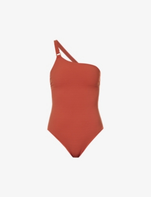 JETS BY JESSIKA ALLEN: Isla Rib asymmetric-neck swimsuit