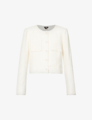PAIGE: Cambridge cropped cotton-rayon blend jacket