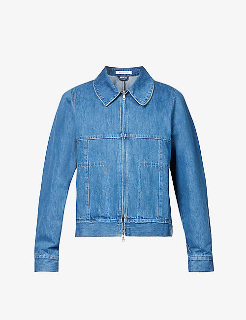 BIANCA SAUNDERS: Bowl boxy-fit recycled denim and polyester-blend jacket