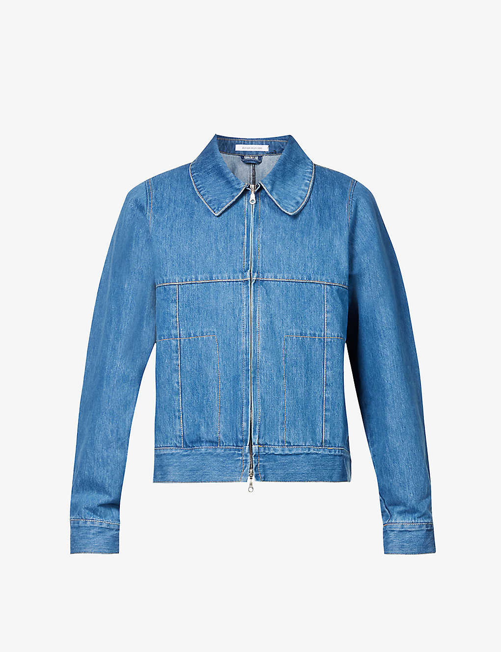 BIANCA SAUNDERS BIANCA SAUNDERS MEN'S WASHED OUT BLUE BOWL BOXY-FIT RECYCLED DENIM AND POLYESTER-BLEND JACKET,66531280